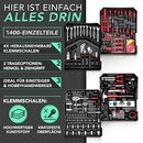 TRESKO� 1400 tlg Werkzeugkoffer Anthrazit Werkzeugkasten Werkzeugbox Werkzeugkiste Trolley Set