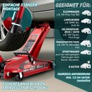 TRESKO� Wagenheber hydraulisch 2,5T Hubh�he 85-385mm mit Tragekoffer | Hydraulik KFZ Rangierwagenheber flach f�r tiefergelegte Autos & 360� Rollen inkl. 2X Gummiauflage, Schutzmatte, Handschuhe, Profilmesser