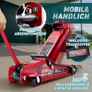 TRESKO� Wagenheber hydraulisch 2,5T Hubh�he 85-385mm mit Tragekoffer | Hydraulik KFZ Rangierwagenheber flach f�r tiefergelegte Autos & 360� Rollen inkl. 2X Gummiauflage, Schutzmatte, Handschuhe, Profilmesser