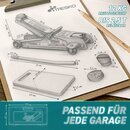 TRESKO Wagenheber hydraulisch 2,5T Hubhhe 85-385mm mit Tragekoffer | Hydraulik KFZ Rangierwagenheber flach fr tiefergelegte Autos & 360 Rollen inkl. 2X Gummiauflage, Schutzmatte, Handschuhe, Profilmesser