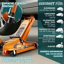 TRESKO Wagenheber hydraulisch 2,5T Hubhhe 85-385mm mit Tragekoffer | Hydraulik KFZ Rangierwagenheber flach fr tiefergelegte Autos & 360 Rollen inkl. 2X Gummiauflage, Schutzmatte, Handschuhe, Profilmesser