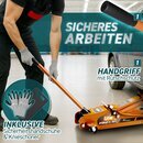 TRESKO Wagenheber hydraulisch 2,5T Hubhhe 85-385mm mit Tragekoffer | Hydraulik KFZ Rangierwagenheber flach fr tiefergelegte Autos & 360 Rollen inkl. 2X Gummiauflage, Schutzmatte, Handschuhe, Profilmesser