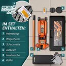 TRESKO Wagenheber hydraulisch 2,5T Hubhhe 85-385mm mit Tragekoffer | Hydraulik KFZ Rangierwagenheber flach fr tiefergelegte Autos & 360 Rollen inkl. 2X Gummiauflage, Schutzmatte, Handschuhe, Profilmesser