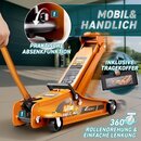 TRESKO Wagenheber hydraulisch 2,5T Hubhhe 85-385mm mit Tragekoffer | Hydraulik KFZ Rangierwagenheber flach fr tiefergelegte Autos & 360 Rollen inkl. 2X Gummiauflage, Schutzmatte, Handschuhe, Profilmesser