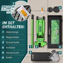 TRESKO� Wagenheber hydraulisch 2,5T Hubh�he 85-385mm mit Tragekoffer | Hydraulik KFZ Rangierwagenheber flach f�r tiefergelegte Autos & 360� Rollen inkl. 2X Gummiauflage, Schutzmatte, Handschuhe, Profilmesser