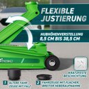 TRESKO� Wagenheber hydraulisch 2,5T Hubh�he 85-385mm mit Tragekoffer | Hydraulik KFZ Rangierwagenheber flach f�r tiefergelegte Autos & 360� Rollen inkl. 2X Gummiauflage, Schutzmatte, Handschuhe, Profilmesser