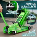 TRESKO� Wagenheber hydraulisch 2,5T Hubh�he 85-385mm mit Tragekoffer | Hydraulik KFZ Rangierwagenheber flach f�r tiefergelegte Autos & 360� Rollen inkl. 2X Gummiauflage, Schutzmatte, Handschuhe, Profilmesser