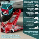 TRESKO� Wagenheber hydraulisch 3T Hubh�he 75-510mm | Hydraulik KFZ Rangierwagenheber flach Doppelkolben & 360� Rollen inkl. 2X Gummiauflage, Schutzmatte, Handschuhe, Profilmesser