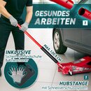 TRESKO� Wagenheber hydraulisch 3T Hubh�he 75-510mm | Hydraulik KFZ Rangierwagenheber flach Doppelkolben & 360� Rollen inkl. 2X Gummiauflage, Schutzmatte, Handschuhe, Profilmesser