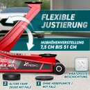TRESKO� Wagenheber hydraulisch 3T Hubh�he 75-510mm | Hydraulik KFZ Rangierwagenheber flach Doppelkolben & 360� Rollen inkl. 2X Gummiauflage, Schutzmatte, Handschuhe, Profilmesser