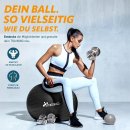 TRESKO Gymnastikball (Schwarz, 55 cm) mit Pumpe Fitnessball Yogaball Sitzball Sportball Pilates Ball Sportball