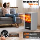 TRESKO Elektrokamin mit Heizung & Fernbedienung 2000W, WiFi App | Kamin elektrisch LED-Flammeneffekt & LCD-Display | Kaminfeuer mit Thermostat, Timer | Elektro Kaminofen Standkamin Heizlfter