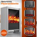 TRESKO Elektrokamin mit Heizung & Fernbedienung 2000W, WiFi App | Kamin elektrisch LED-Flammeneffekt & LCD-Display | Kaminfeuer mit Thermostat, Timer | Elektro Kaminofen Standkamin Heizlfter
