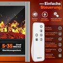 TRESKO Elektrokamin mit Heizung & Fernbedienung 2000W, WiFi App | Kamin elektrisch LED-Flammeneffekt & LCD-Display | Kaminfeuer mit Thermostat, Timer | Elektro Kaminofen Standkamin Heizlfter