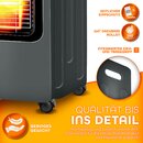 TRESKO 4200 Watt Gasheizer Anthrazit inkl. Gasdruckregler Gasschlauch + Abdeckung | Gasofen Gasheizofen Keramik mit 3 Stufen | Infrarot Gasheizgert Heizstrahler fr Butan- oder Propangasflaschen bis 15 kg