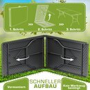 tillvex Gartentisch 220x70cm klappbar Schwarz Kunststoff | Buffettisch mit Tragegriff | Klapptisch fr Garten Terrasse und Balkon | Campingtisch 10 Personen