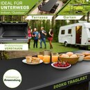 tillvex Gartentisch 220x70cm klappbar Schwarz Kunststoff | Buffettisch mit Tragegriff | Klapptisch fr Garten Terrasse und Balkon | Campingtisch 10 Personen