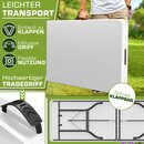 tillvex Gartentisch 220x70cm klappbar Wei� Kunststoff | Buffettisch mit Tragegriff | Klapptisch f�r Garten Terrasse und Balkon | Campingtisch 10 Personen