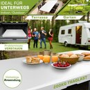 tillvex Gartentisch 220x70cm klappbar Wei� Kunststoff | Buffettisch mit Tragegriff | Klapptisch f�r Garten Terrasse und Balkon | Campingtisch 10 Personen