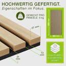 TRESKO� Akustikpaneele Holz 120�60 cm inkl. Kleiderhaken | Wandverkleidung Eiche Grau als 3D Lamellenwand | Holzpaneele Paneele f�r Schallschutz | Akustik Wandpaneele mit Montageset