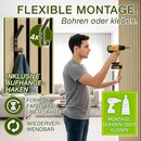 TRESKO� Akustikpaneele Holz 120�60 cm inkl. Kleiderhaken | Wandverkleidung Eiche Grau als 3D Lamellenwand | Holzpaneele Paneele f�r Schallschutz | Akustik Wandpaneele mit Montageset