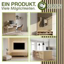 TRESKO� Akustikpaneele Holz 120�60 cm inkl. Kleiderhaken | Wandverkleidung Eiche Grau als 3D Lamellenwand | Holzpaneele Paneele f�r Schallschutz | Akustik Wandpaneele mit Montageset