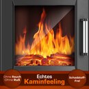 TRESKO Elektrokamin mit Heizung inkl. Fernbedienung & WiFi App | Kamin elektrisch 1800W LED-Flammeneffekt Farbmodi | Kaminfeuer Thermostat, Timer | Elektro Kaminofen Standkamin 2 Heizstufen
