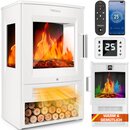 TRESKO� Elektrokamin mit Heizung inkl. Fernbedienung & WiFi App | Kamin elektrisch 1800W LED-Flammeneffekt Farbmodi | Kaminfeuer Thermostat, Timer | Elektro Kaminofen Standkamin 2 Heizstufen