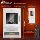 TRESKO� Elektrokamin mit Heizung inkl. Fernbedienung & WiFi App | Kamin elektrisch 1800W LED-Flammeneffekt Farbmodi | Kaminfeuer Thermostat, Timer | Elektro Kaminofen Standkamin 2 Heizstufen