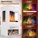 TRESKO� Elektrokamin mit Heizung inkl. Fernbedienung & WiFi App | Kamin elektrisch 1800W LED-Flammeneffekt Farbmodi | Kaminfeuer Thermostat, Timer | Elektro Kaminofen Standkamin 2 Heizstufen