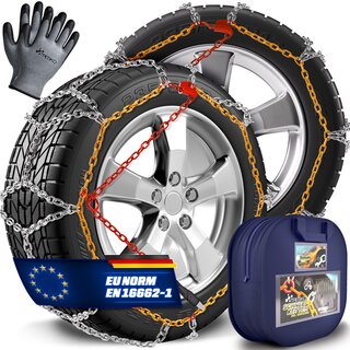 TRESKO� 2x Schneeketten Auto inkl. Handschuhe und...