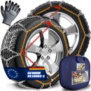 TRESKO� 2x Schneeketten Auto inkl. Handschuhe und Aufbewahrungsbox | PKW Metall Reifenketten | Schneekette EN 16662-1 & �NORM V5117 | Schnelle Montage | F�r Front-, Heck-, Allrad