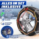 TRESKO� 2x Schneeketten Auto inkl. Handschuhe und Aufbewahrungsbox | PKW Metall Reifenketten | Schneekette EN 16662-1 & �NORM V5117 | Schnelle Montage | F�r Front-, Heck-, Allrad