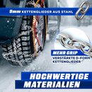 TRESKO� 2x Schneeketten Auto inkl. Handschuhe und Aufbewahrungsbox | PKW Metall Reifenketten | Schneekette EN 16662-1 & �NORM V5117 | Schnelle Montage | F�r Front-, Heck-, Allrad