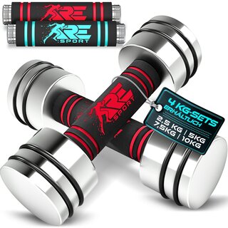 RE:SPORT� 2er Hanteln Set aus massivem Stahl 2,5/5/7,5/10...