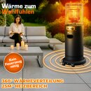 TRESKO� Heizstrahler Gas 11 kW mit Rollen | Outdoor Terrassenheizer f�r 5 & 11 kg Gasflaschen | Gasheizstrahler f�r Terrasse, Balkon & Garten | Gasheizer Heizpilz mit Schlauch & Regler