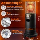 TRESKO� Heizstrahler Gas 11 kW mit Rollen | Outdoor Terrassenheizer f�r 5 & 11 kg Gasflaschen | Gasheizstrahler f�r Terrasse, Balkon & Garten | Gasheizer Heizpilz mit Schlauch & Regler