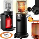TRESKO� Heizstrahler Gas 11 kW mit Rollen | Outdoor Terrassenheizer f�r 5 & 11 kg Gasflaschen | Gasheizstrahler f�r Terrasse, Balkon & Garten | Gasheizer Heizpilz mit Schlauch & Regler