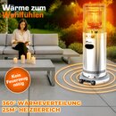 TRESKO� Heizstrahler Gas 11 kW mit Rollen | Outdoor Terrassenheizer f�r 5 & 11 kg Gasflaschen | Gasheizstrahler f�r Terrasse, Balkon & Garten | Gasheizer Heizpilz mit Schlauch & Regler
