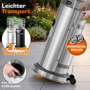 TRESKO� Heizstrahler Gas 11 kW mit Rollen | Outdoor Terrassenheizer f�r 5 & 11 kg Gasflaschen | Gasheizstrahler f�r Terrasse, Balkon & Garten | Gasheizer Heizpilz mit Schlauch & Regler