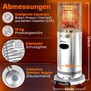 TRESKO� Heizstrahler Gas 11 kW mit Rollen | Outdoor Terrassenheizer f�r 5 & 11 kg Gasflaschen | Gasheizstrahler f�r Terrasse, Balkon & Garten | Gasheizer Heizpilz mit Schlauch & Regler