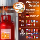 TRESKO� Heizstrahler Gas 11 kW mit Rollen | Outdoor Terrassenheizer f�r 5 & 11 kg Gasflaschen | Gasheizstrahler f�r Terrasse, Balkon & Garten | Gasheizer Heizpilz mit Schlauch & Regler