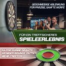 RE:SPORT Dartscheibe XXL Set mit 9 Profi Dartpfeile + 24 Pro Flights + Zubehr | Steeldart aus hochwertigstem Sisal | Dartboard Komplettset inkl. Montageset | Steeldartscheibe mit Pfeilen Metallspitze Startlinie