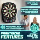 RE:SPORT Dartscheibe Elektronisch Profi Set mit 12 Pfeilen + 24 Pro Flights + 100 Pfeilspitzen & Zubehr | E Dartautomat fr 1&ndash;8 Spieler mit 427 Varianten | Elektrisches Dartboard mit LED Anzeige