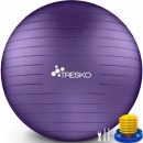 TRESKO Gymnastikball (Lila, 55 cm) mit Pumpe Fitnessball Yogaball Sitzball Sportball Pilates Ball Sportball