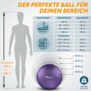 TRESKO Gymnastikball (Lila, 55 cm) mit Pumpe Fitnessball Yogaball Sitzball Sportball Pilates Ball Sportball