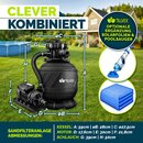 tillvex� Sandfilteranlage Pool mit Timer 7.900L/h inkl. 400g Filterb�lle | Filteranlage 7-Wege Ventil & 2in1 Adapter �32mm - 38mm | Poolfilter mit Druckanzeige | Sandfilter f�r Schwimmbecken AquaBlack Pro