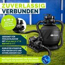 tillvex� Sandfilteranlage Pool mit Timer 7.900L/h inkl. 400g Filterb�lle | Filteranlage 7-Wege Ventil & 2in1 Adapter �32mm - 38mm | Poolfilter mit Druckanzeige | Sandfilter f�r Schwimmbecken AquaBlack Pro