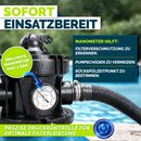 tillvex� Sandfilter Pool ohne Pumpe + 400g Filterb�lle bis 21m� (21.000 Liter) Pools | Filterkessel Poolfilter inkl. Adapter �32-38mm | Sandfilterkessel mit 7-Wege-Ventil, Manometer & Saugschlauch