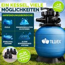 tillvex� Sandfilter Pool ohne Pumpe + 400g Filterb�lle bis 21m� (21.000 Liter) Pools | Filterkessel Poolfilter inkl. Adapter �32-38mm | Sandfilterkessel mit 7-Wege-Ventil, Manometer & Saugschlauch